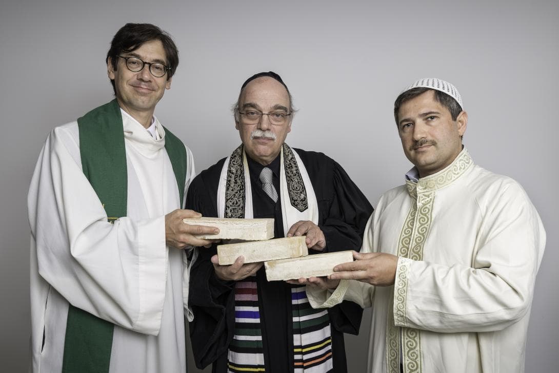 Rabbiner Nachama, Imam Sanci und Pfarrer Hohberg appellieren an alle Seiten für Frieden in Gaza und Israel. 